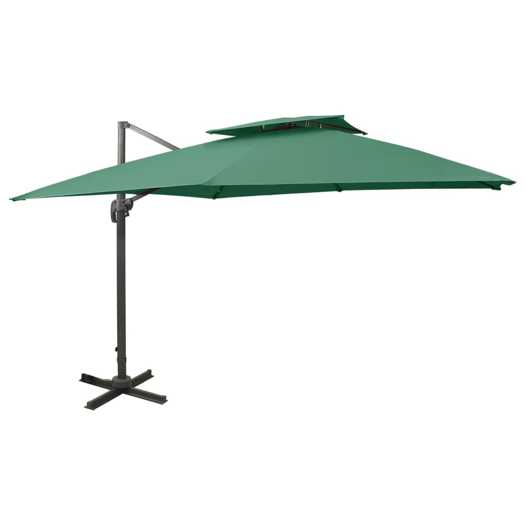 Parasol De Jardin En Porte-À-Faux Avec Double Toit Sable