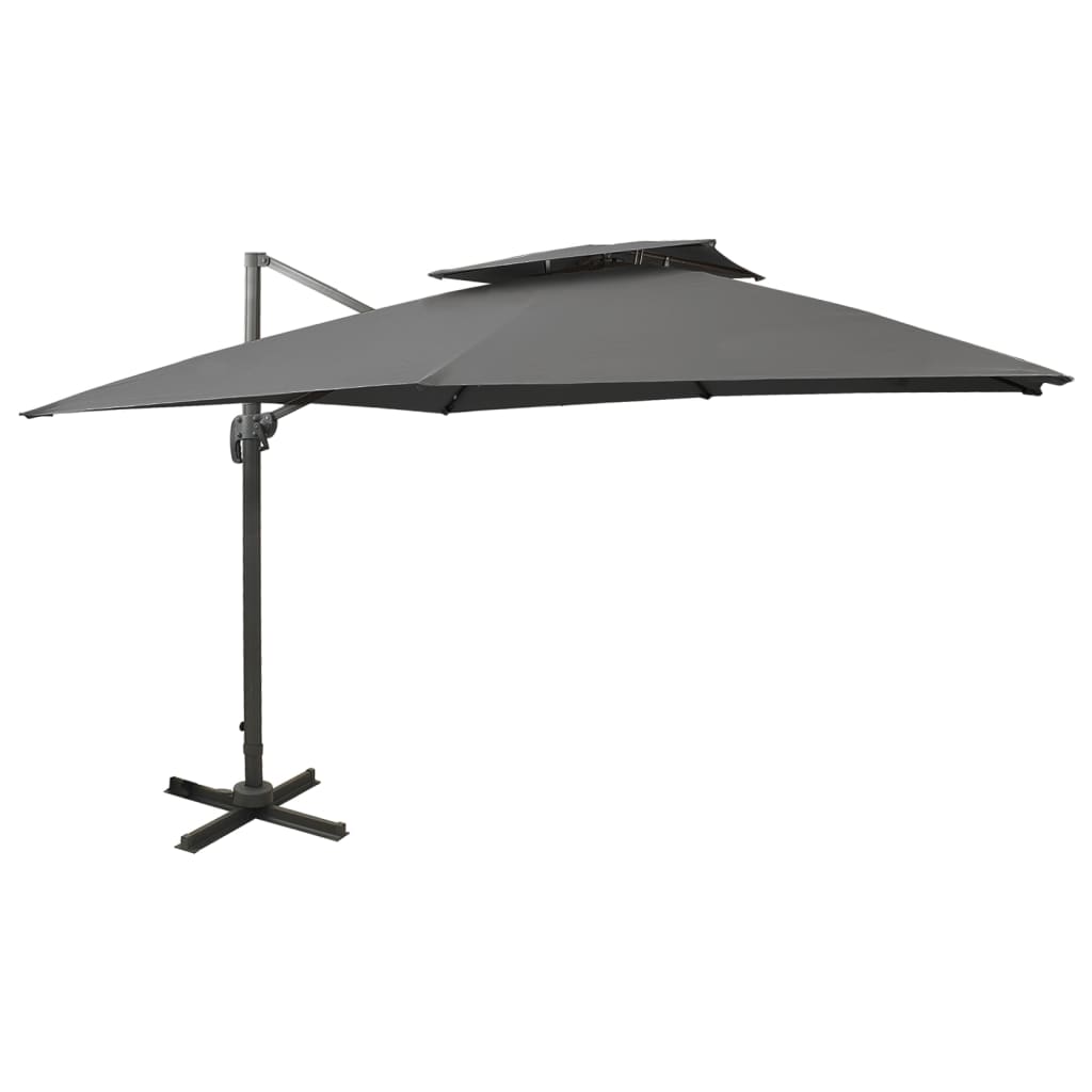 Parasol De Jardin En Porte-À-Faux Avec Double Toit Sable