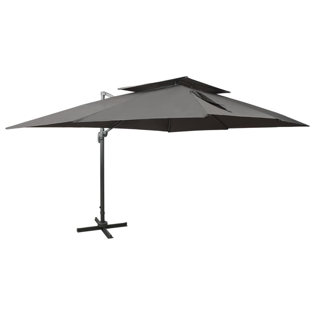 Parasol De Jardin En Porte-À-Faux Avec Double Toit Sable