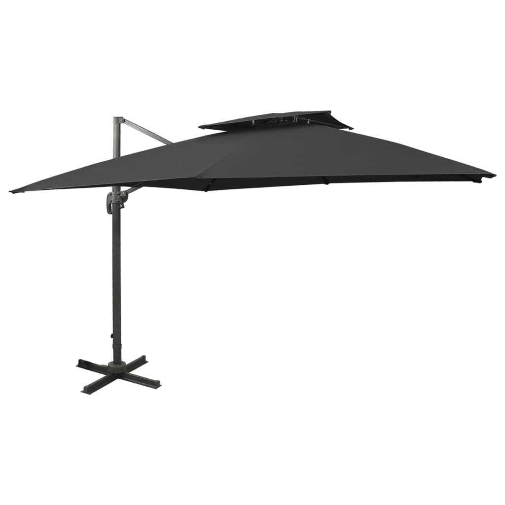 Parasol De Jardin En Porte-À-Faux Avec Double Toit Sable