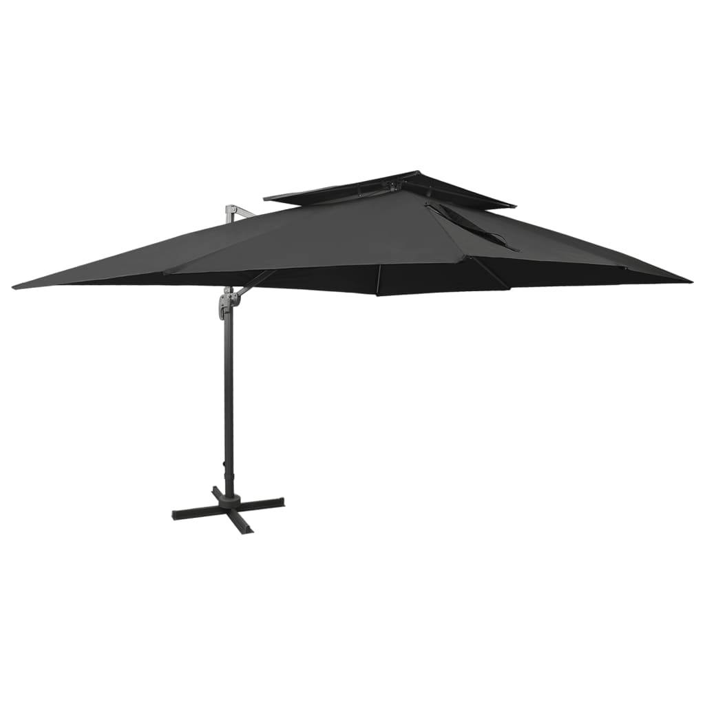 Parasol De Jardin En Porte-À-Faux Avec Double Toit Sable
