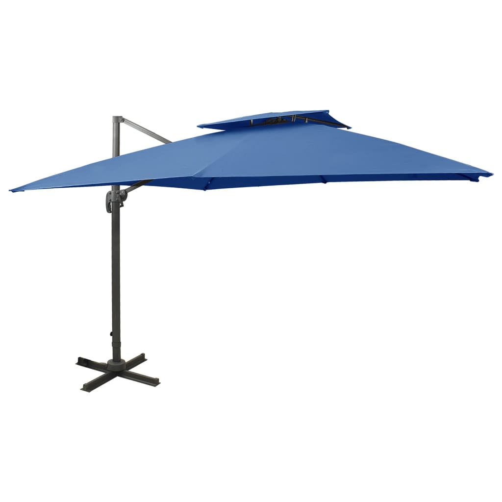 Parasol De Jardin En Porte-À-Faux Avec Double Toit Sable