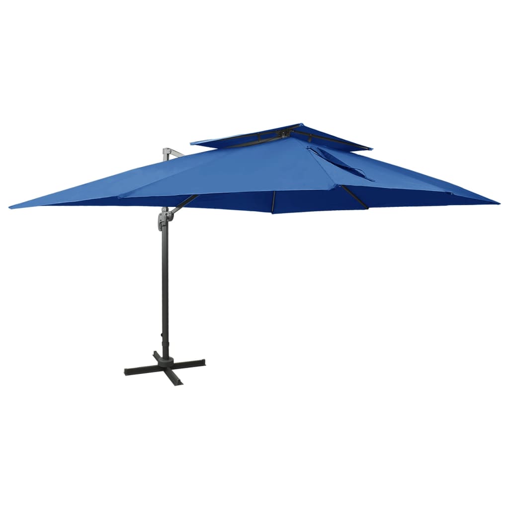 Parasol De Jardin En Porte-À-Faux Avec Double Toit Sable