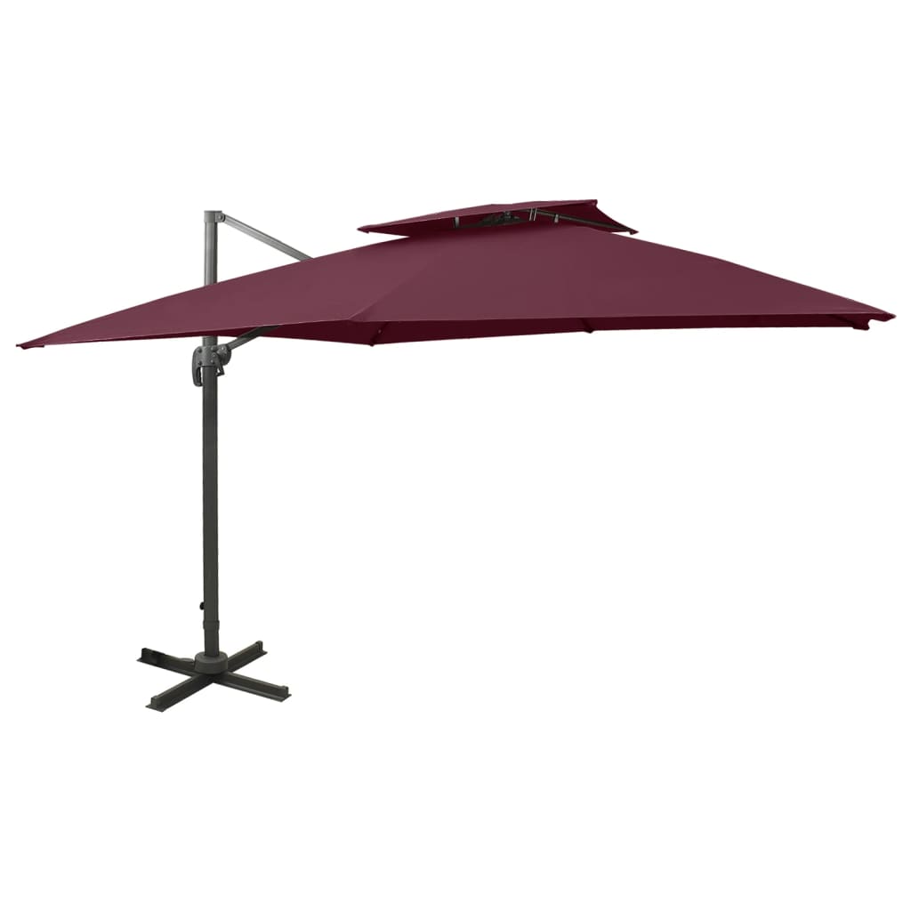 Parasol De Jardin En Porte-À-Faux Avec Double Toit Sable