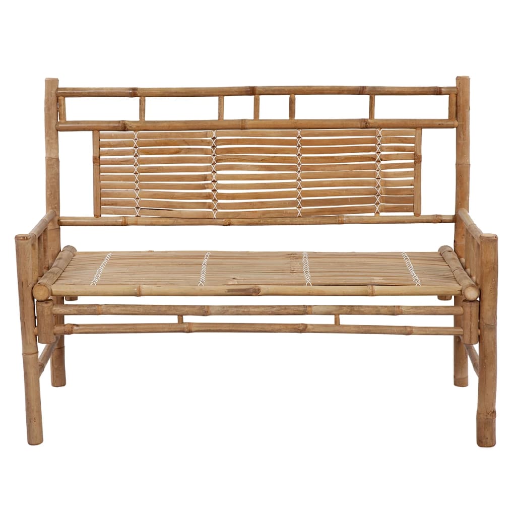 Banc De Jardin Avec Coussin 120 Cm Bambou Crème