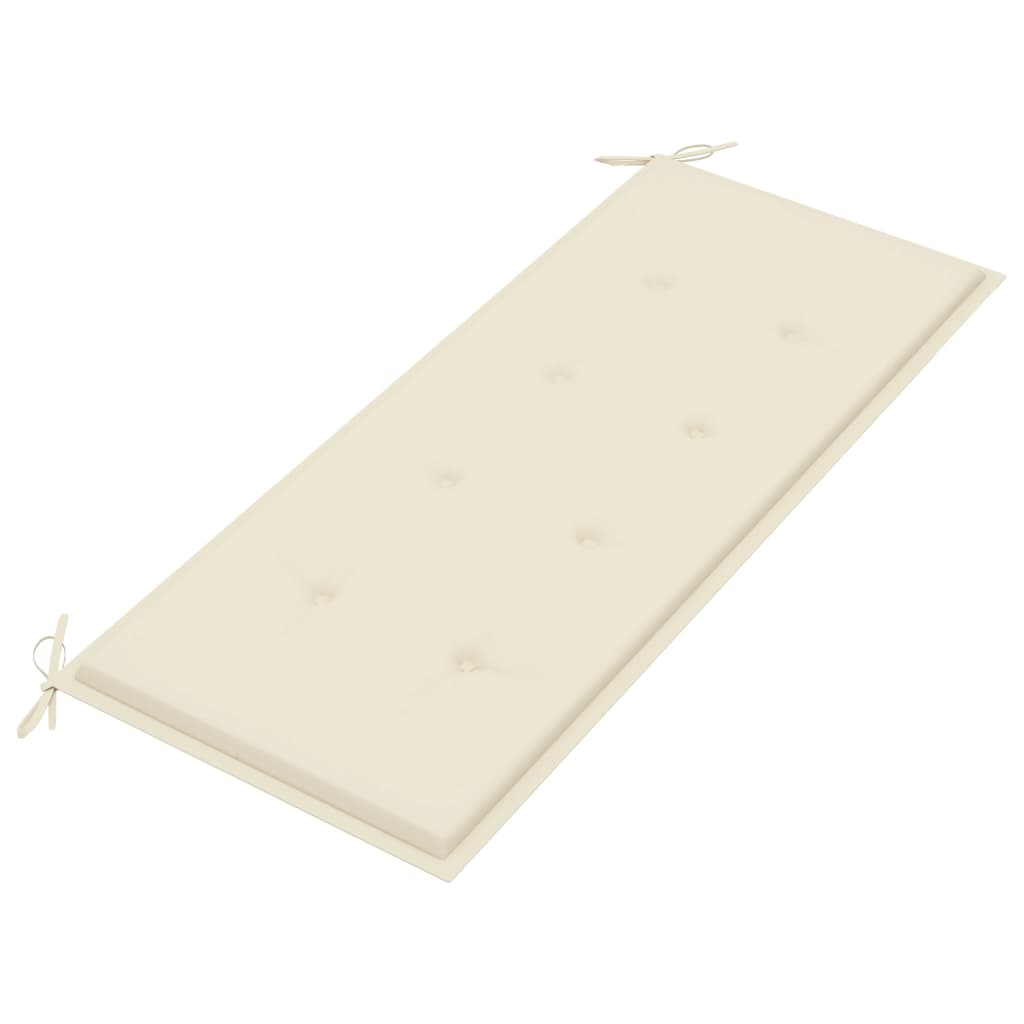 Banc De Jardin Avec Coussin 120 Cm Bambou Crème