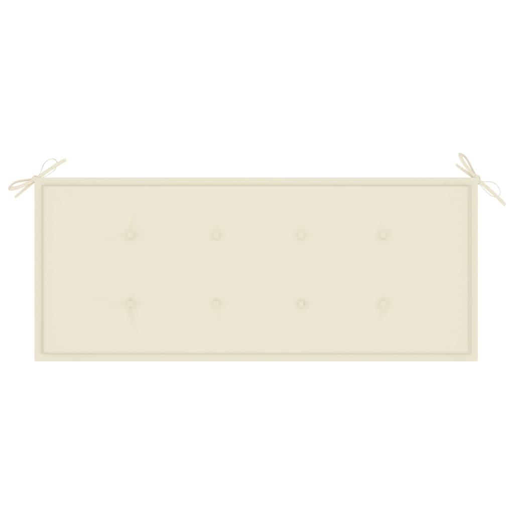 Banc De Jardin Avec Coussin 120 Cm Bambou Crème