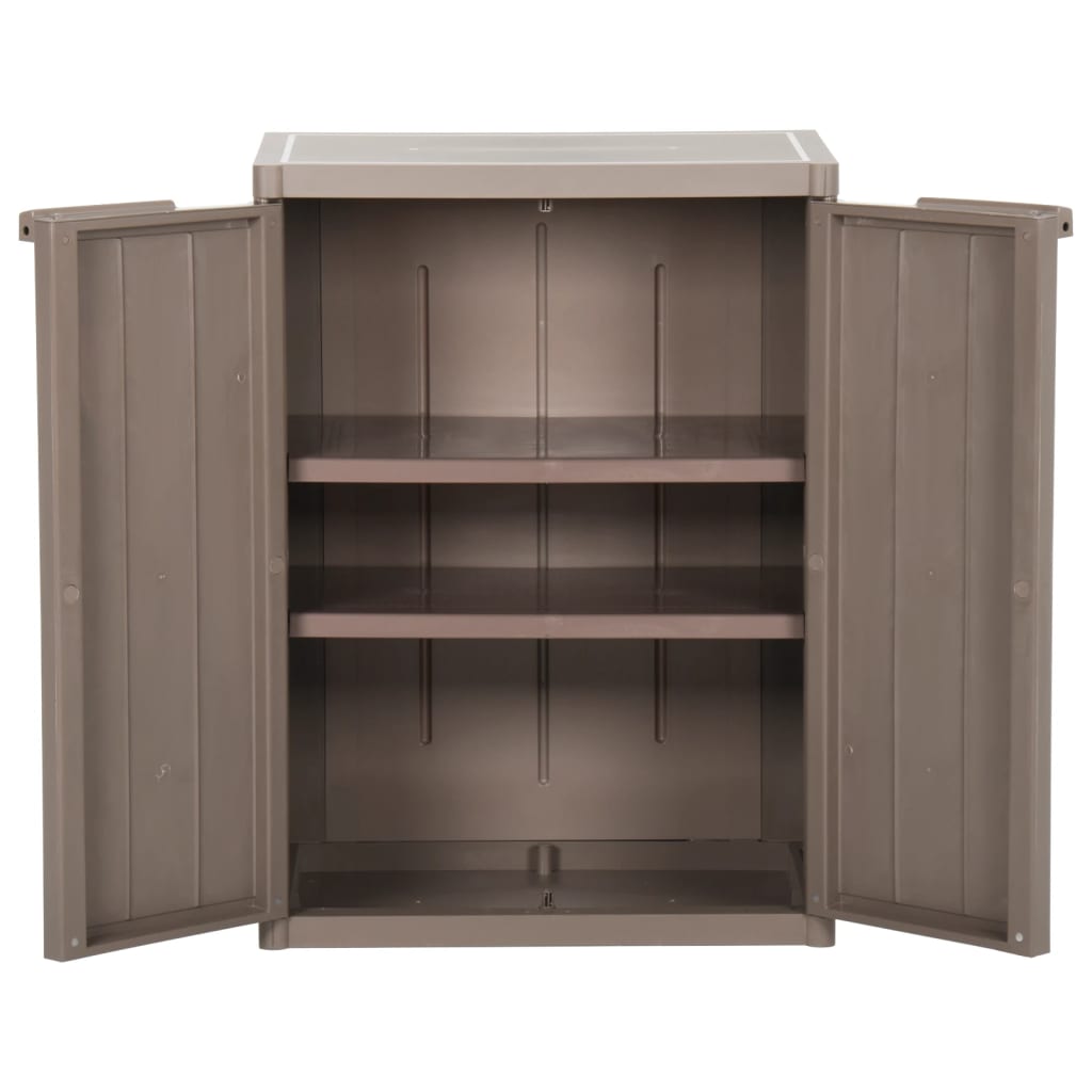 Armoire De Rangement Jardin 65X45X88Cm Pp Aspect De Bois Marron
