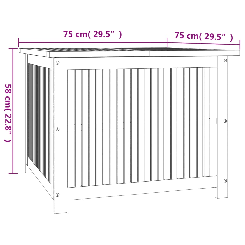 Boîte De Rangement De Jardin Bois Massif D'acacia