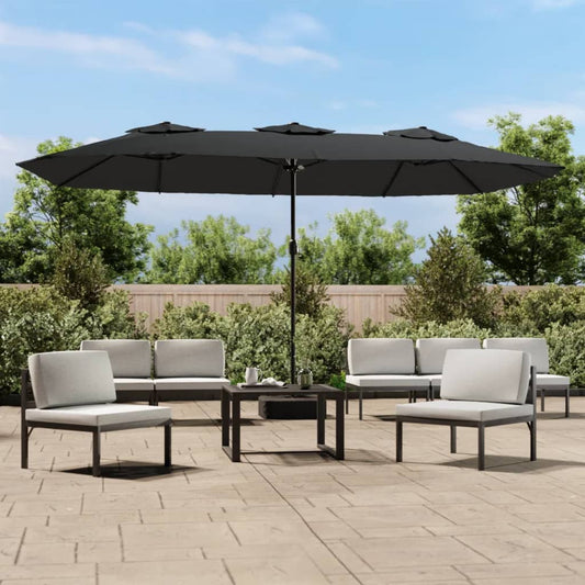 Parasol De Jardin À Double Tête Avec Led 449X245 Cm