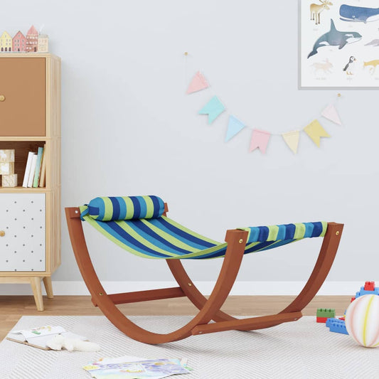 Hamac À Bascule Pour Enfants Bleu Et Tissu