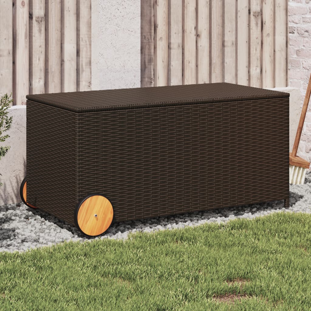 Boîte De Rangement De Jardin Mélange Beige 291L Résine Tressée
