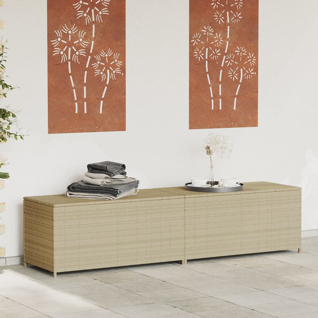 Boîte De Rangement De Jardin Mélange Beige 291L Résine Tressée