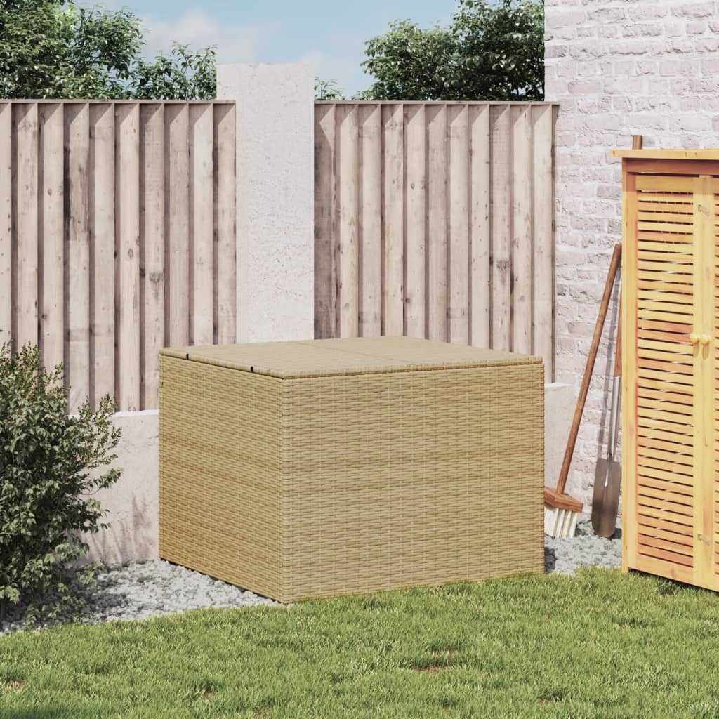 Boîte De Rangement De Jardin Mélange Beige 291L Résine Tressée