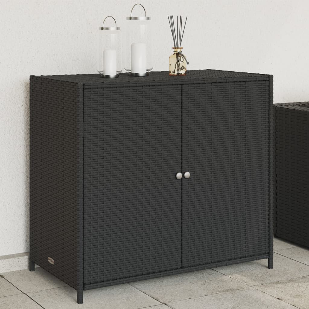 Armoire De Rangement De Jardin 83X45X76Cm Résine Tressée