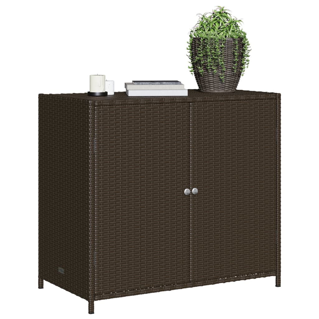 Armoire De Rangement De Jardin 83X45X76Cm Résine Tressée
