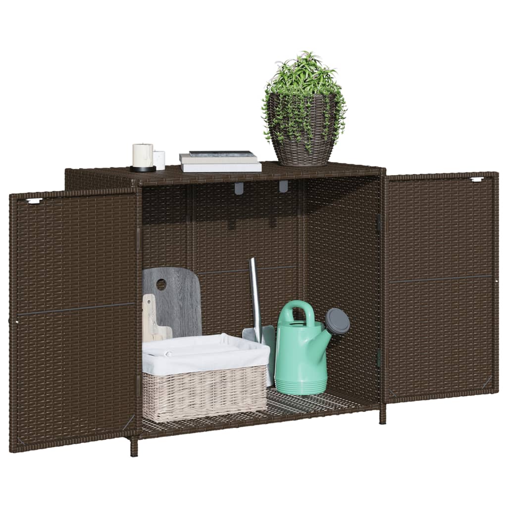Armoire De Rangement De Jardin 83X45X76Cm Résine Tressée