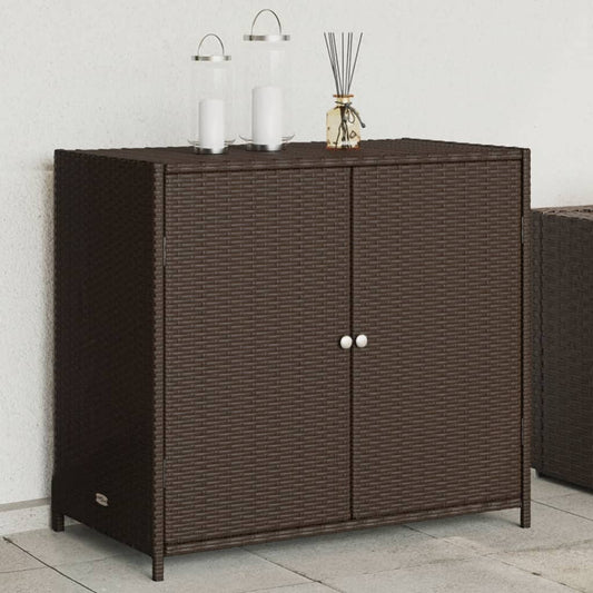 Armoire De Rangement De Jardin 83X45X76Cm Résine Tressée