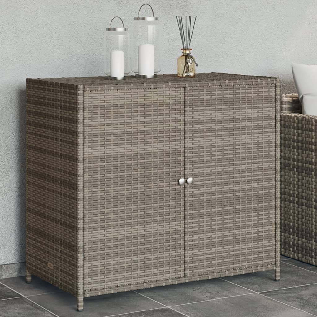 Armoire De Rangement De Jardin 83X45X76Cm Résine Tressée