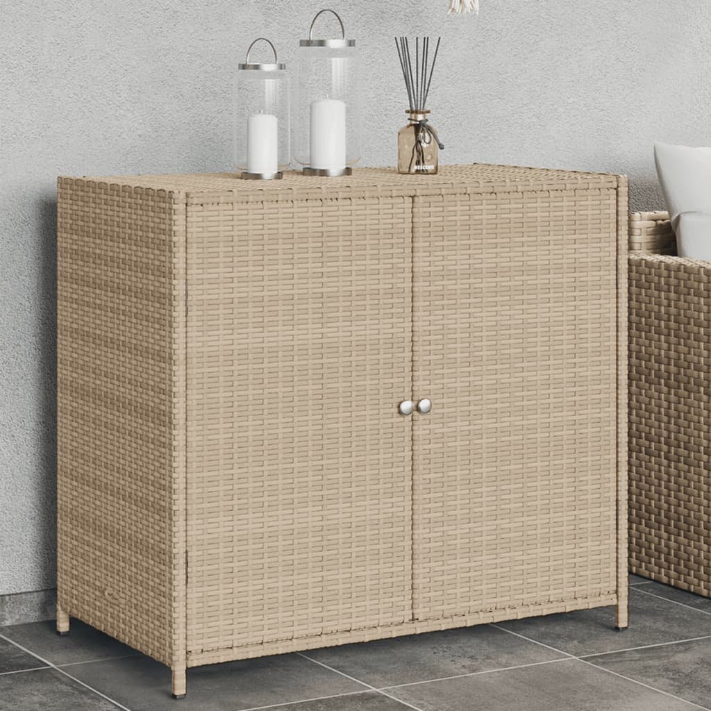 Armoire De Rangement De Jardin 83X45X76Cm Résine Tressée