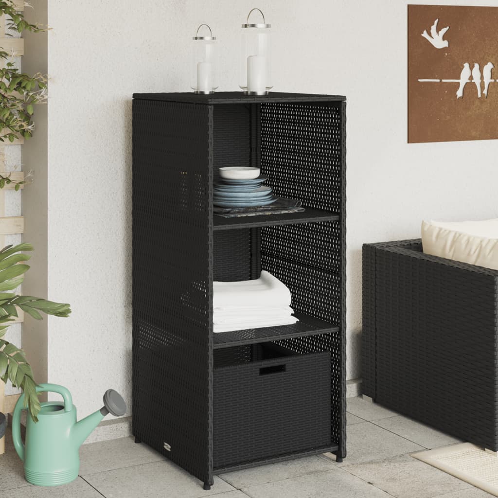 Armoire De Rangement De Jardin 50X55X115Cm Résine Tressée