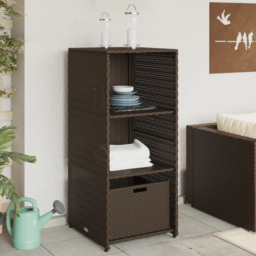 Armoire De Rangement De Jardin 50X55X115Cm Résine Tressée
