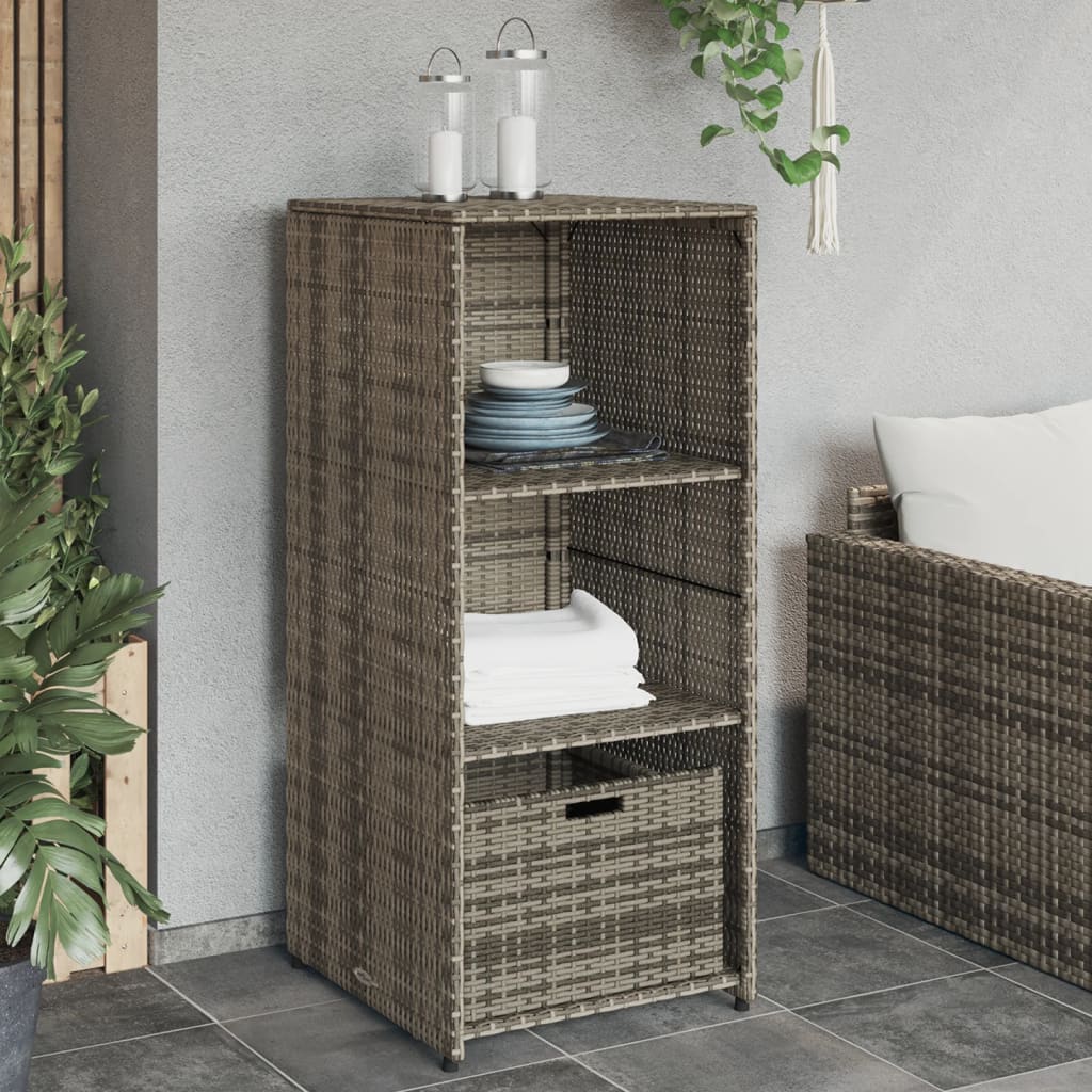 Armoire De Rangement De Jardin 50X55X115Cm Résine Tressée