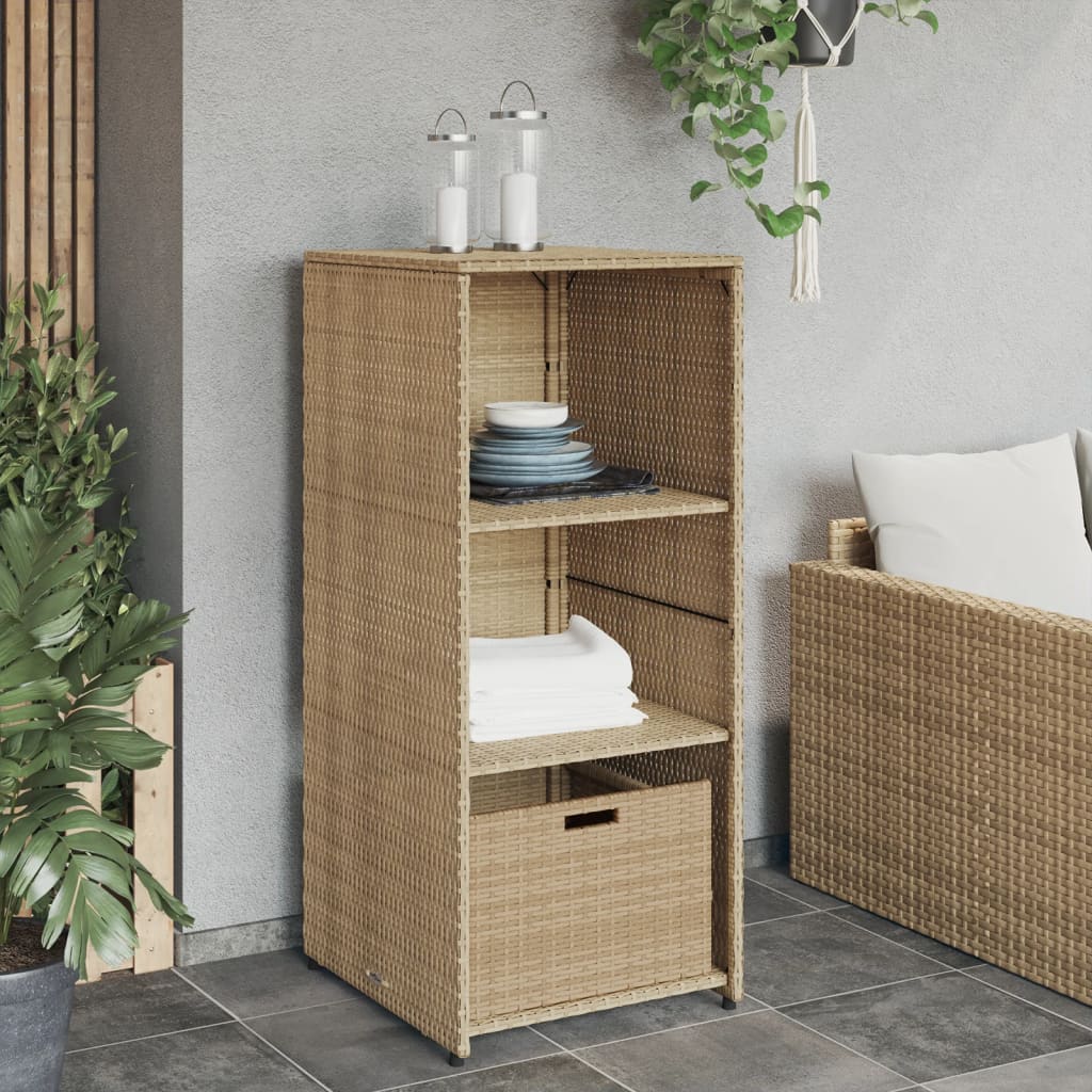 Armoire De Rangement De Jardin 50X55X115Cm Résine Tressée