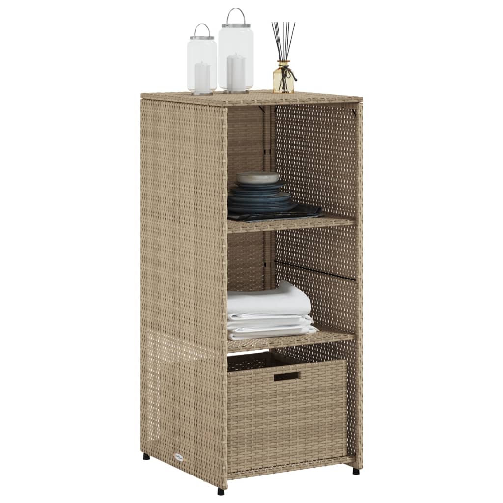 Armoire De Rangement De Jardin 50X55X115Cm Résine Tressée