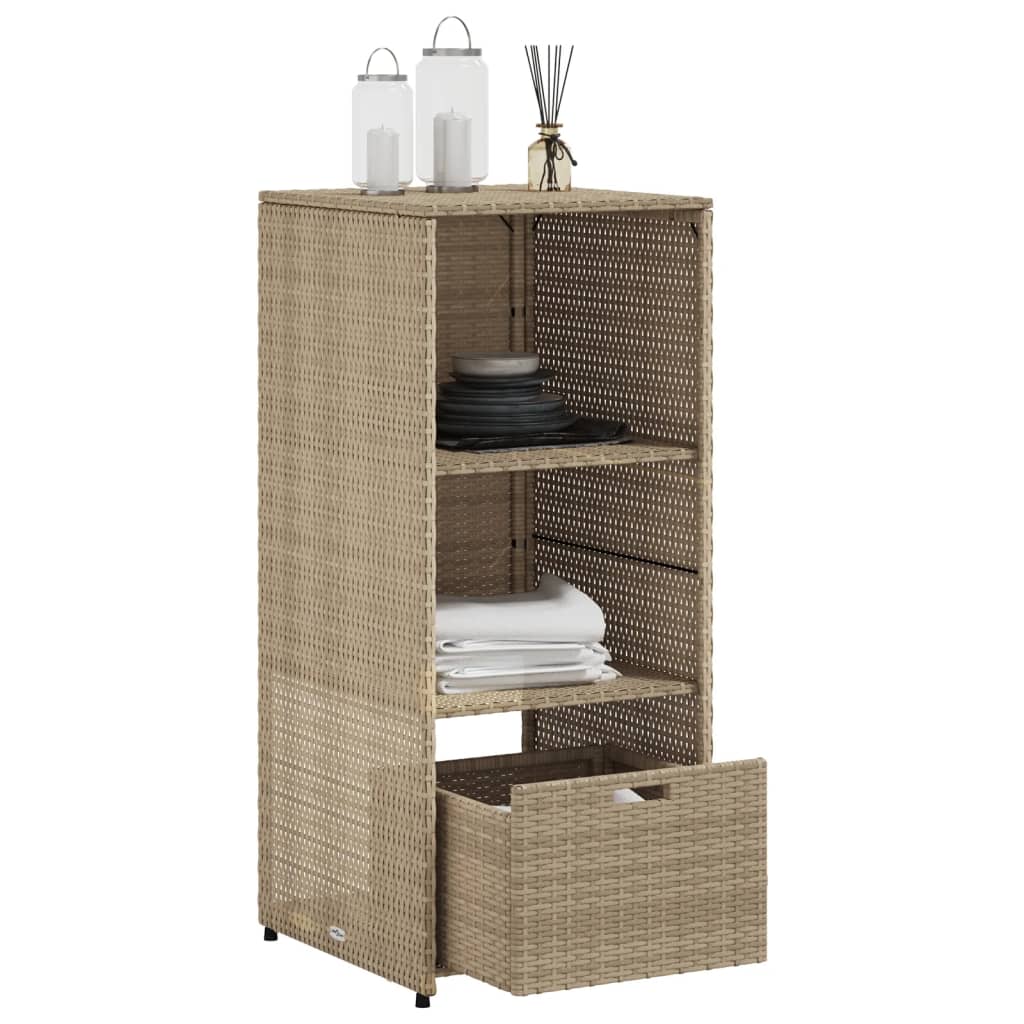 Armoire De Rangement De Jardin 50X55X115Cm Résine Tressée