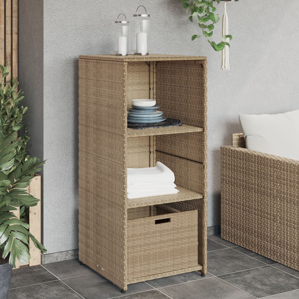 Armoire De Rangement De Jardin 50X55X115Cm Résine Tressée