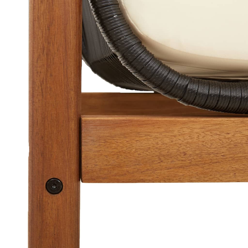 Banc De Jardin Avec Coussin Résine Tressée Acacia