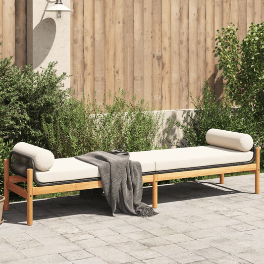 Banc De Jardin Avec Coussin Résine Tressée Acacia