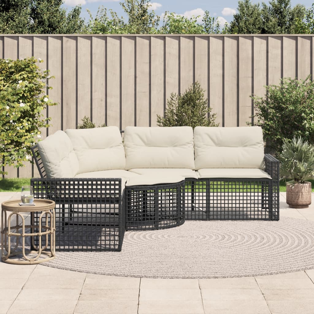 Canapé De Jardin Et Coussins Et Repose-Pied En Forme De L Rotin