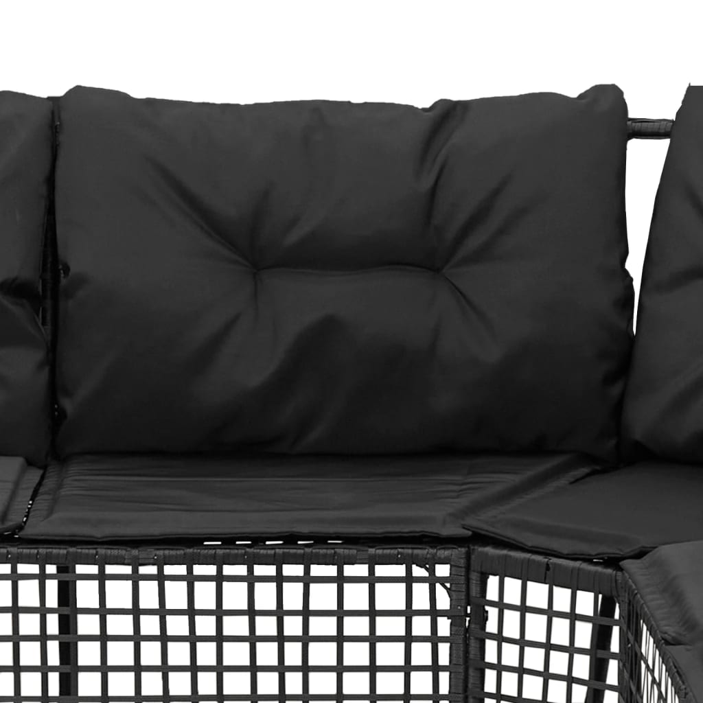 Canapé De Jardin Et Coussins Et Repose-Pied En Forme De L Rotin