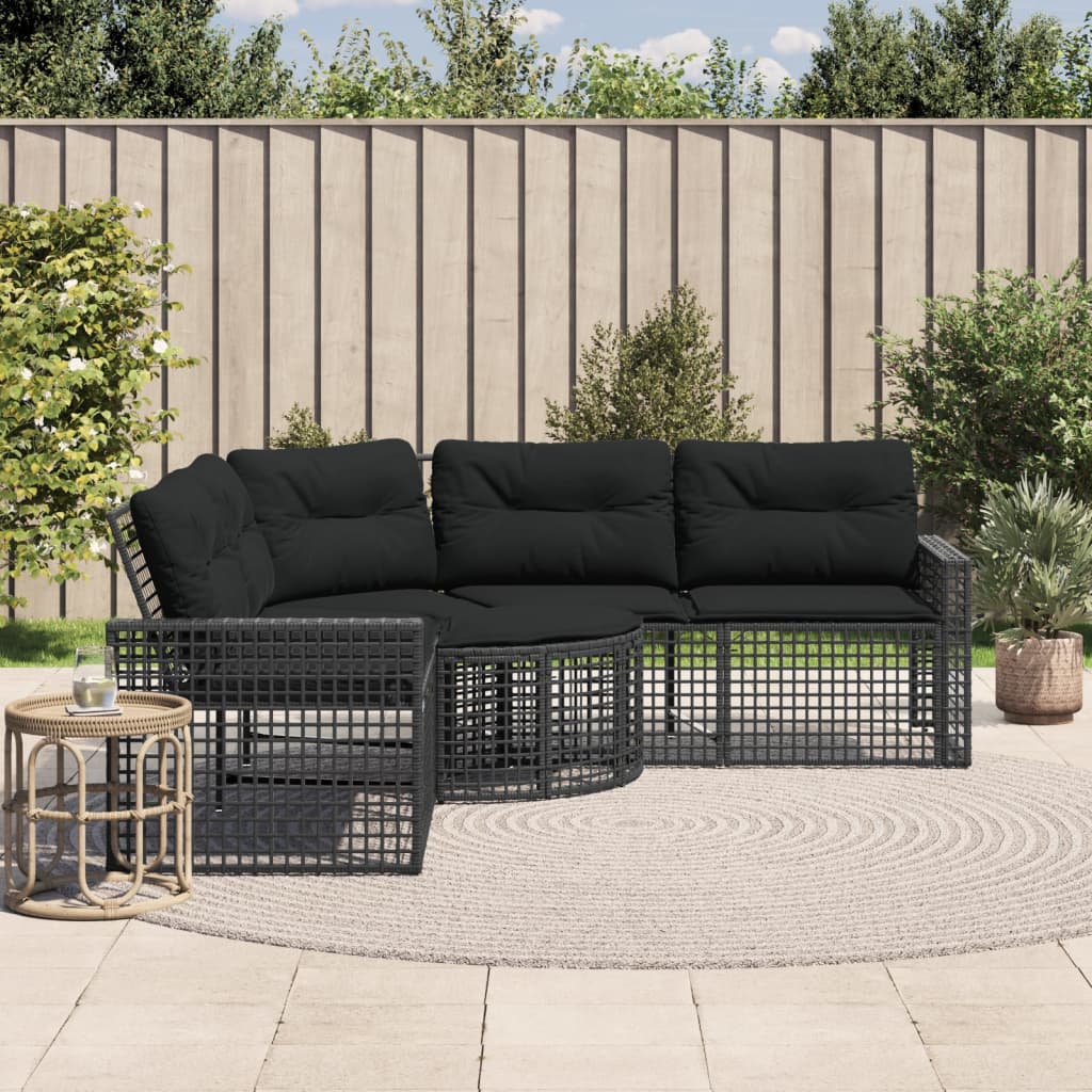 Canapé De Jardin Et Coussins Et Repose-Pied En Forme De L Rotin