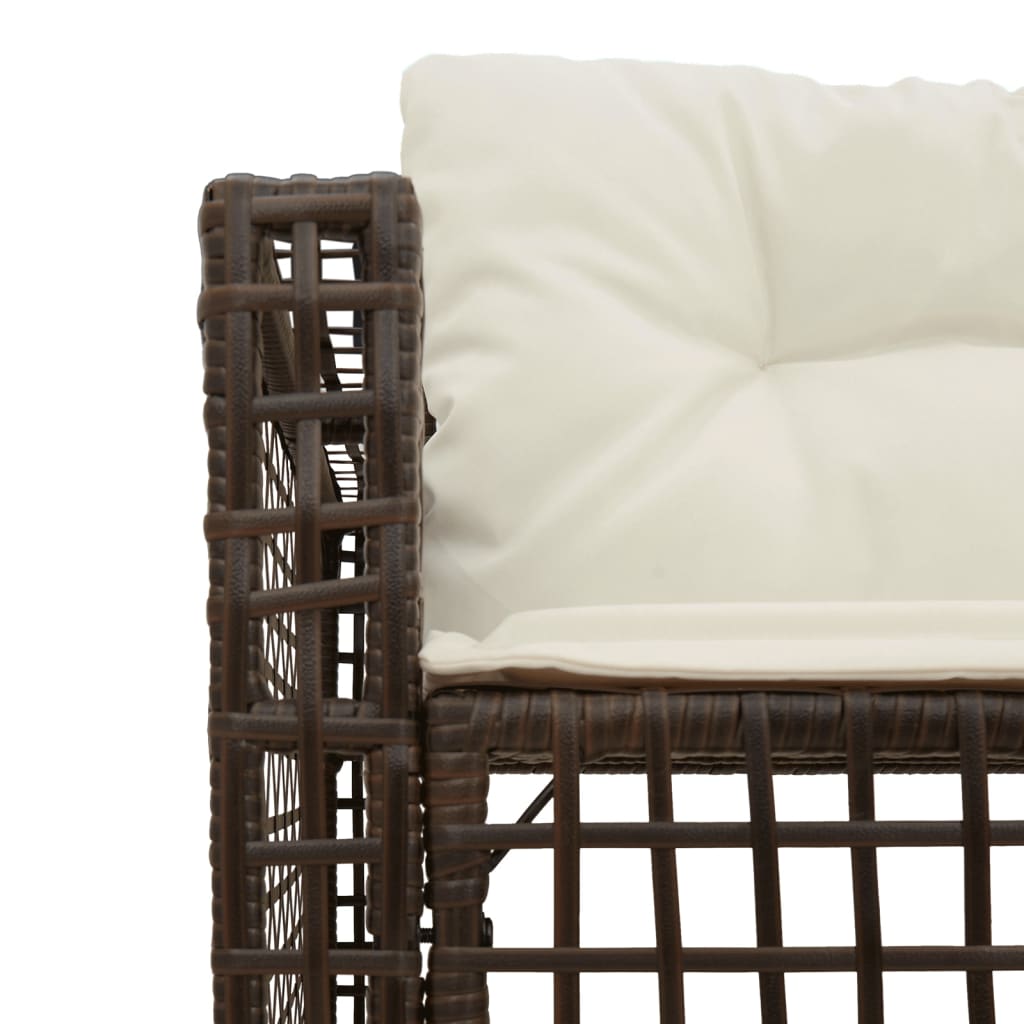 Canapé De Jardin Et Coussins Et Repose-Pied En Forme De L Rotin Chêne Fumé