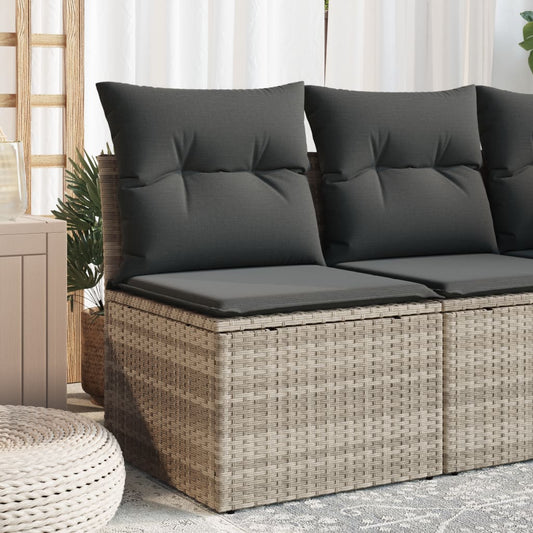 Canapé De Jardin Sans Accoudoirs Coussins Poly Rotin