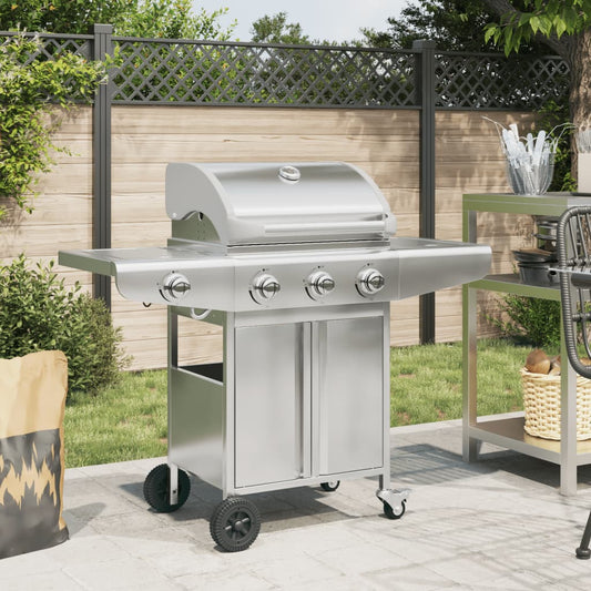 Barbecue Gril À Gaz Avec Argenté Acier Inoxydable