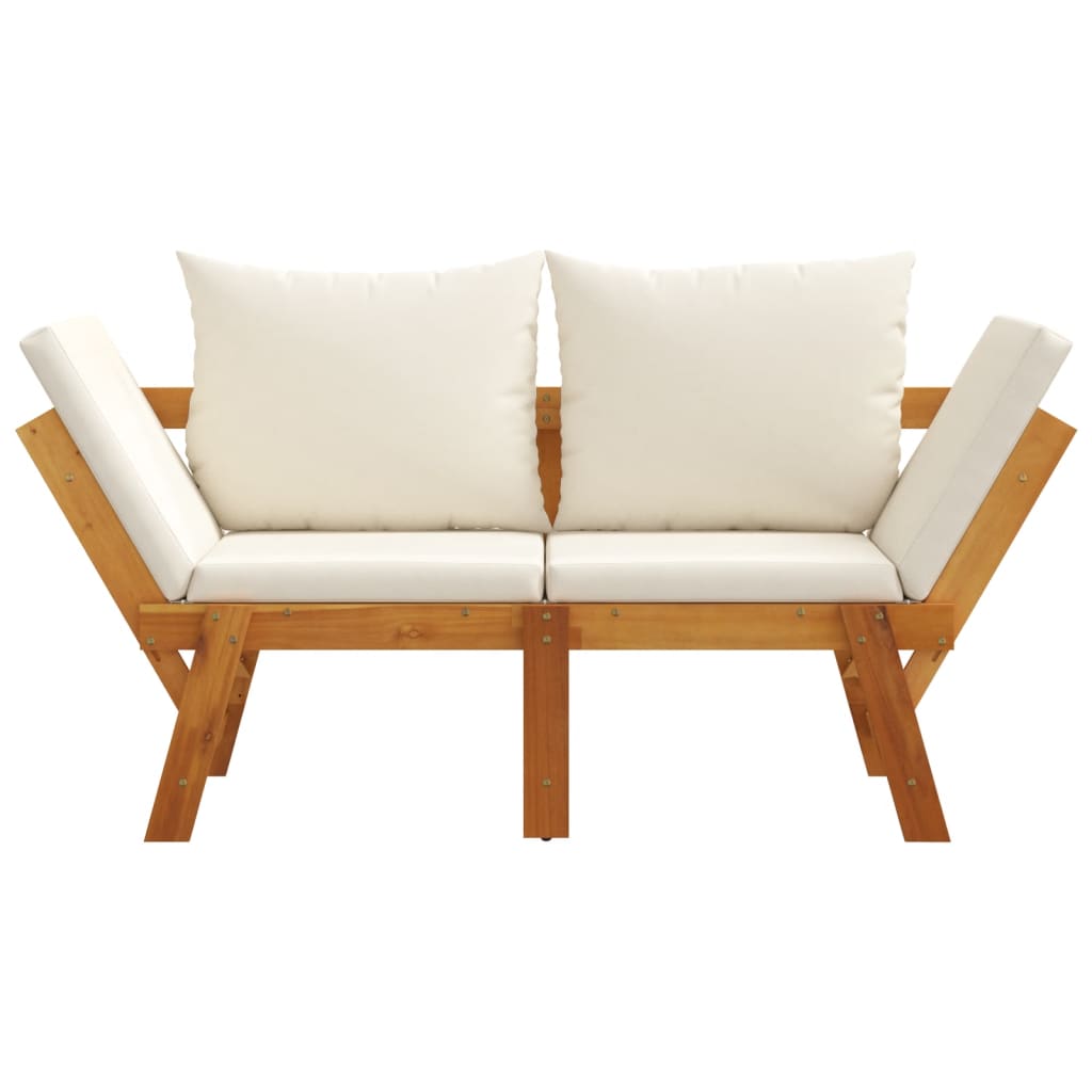 Banc De Jardin Avec Coussins 2 En 1 Bois D'acacia Massif