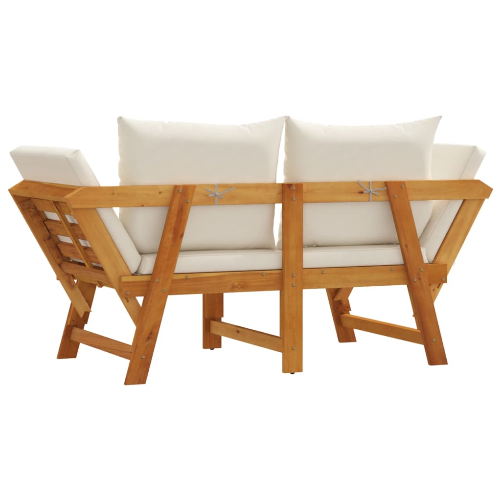 Banc De Jardin Avec Coussins 2 En 1 Bois D'acacia Massif