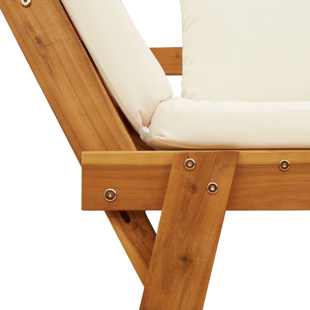 Banc De Jardin Avec Coussins 2 En 1 Bois D'acacia Massif
