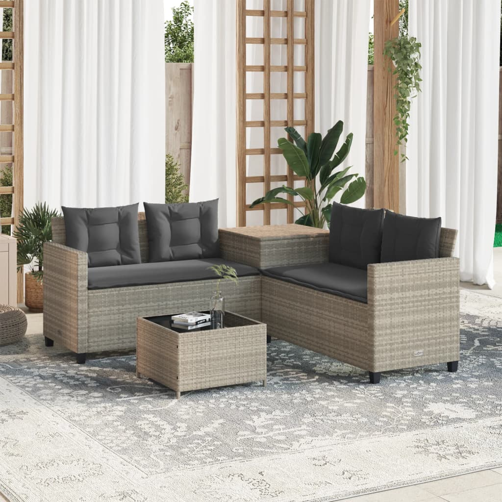 Canapé De Jardin Avec Table Et Coussins En Forme De L Beige