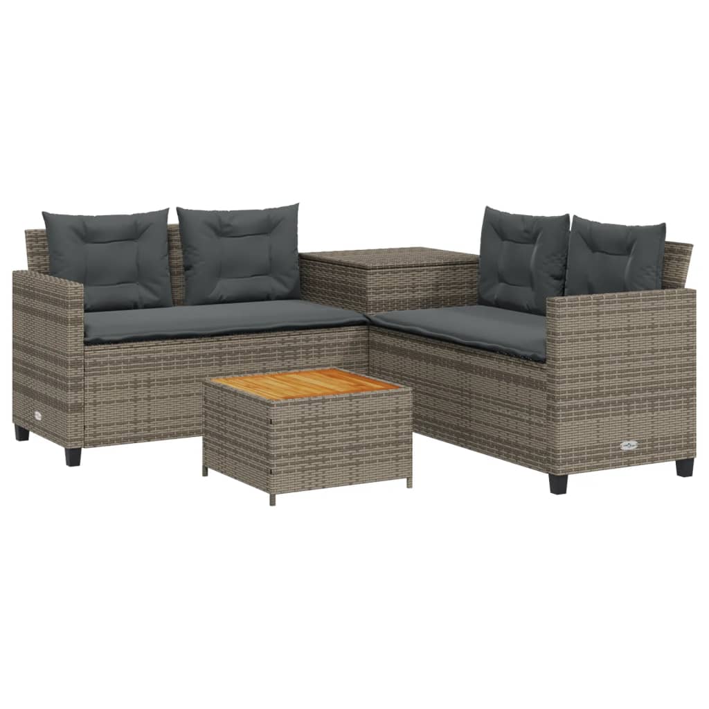 Canapé De Jardin Avec Table Et Coussins En Forme De L Gris Sonoma Gris