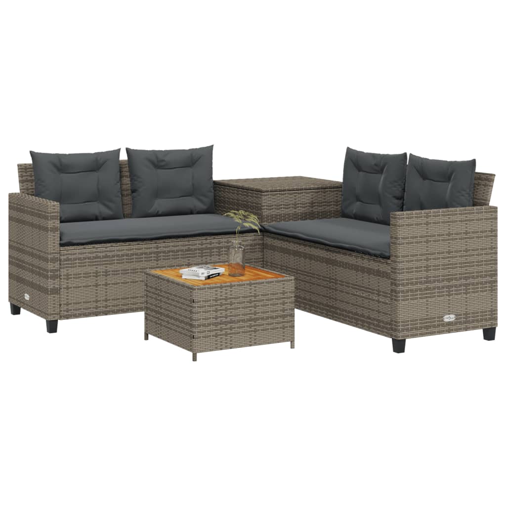 Canapé De Jardin Avec Table Et Coussins En Forme De L Gris Sonoma Gris