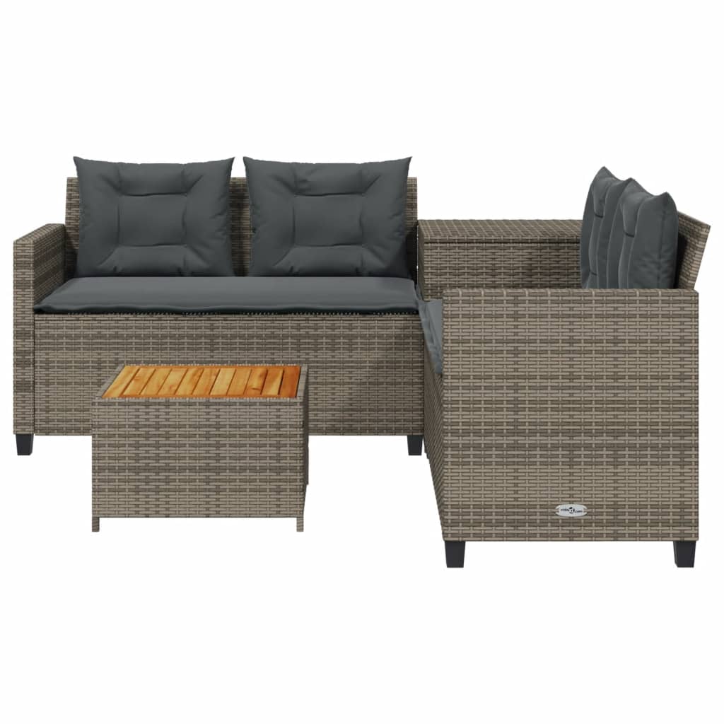 Canapé De Jardin Avec Table Et Coussins En Forme De L Gris Sonoma Gris