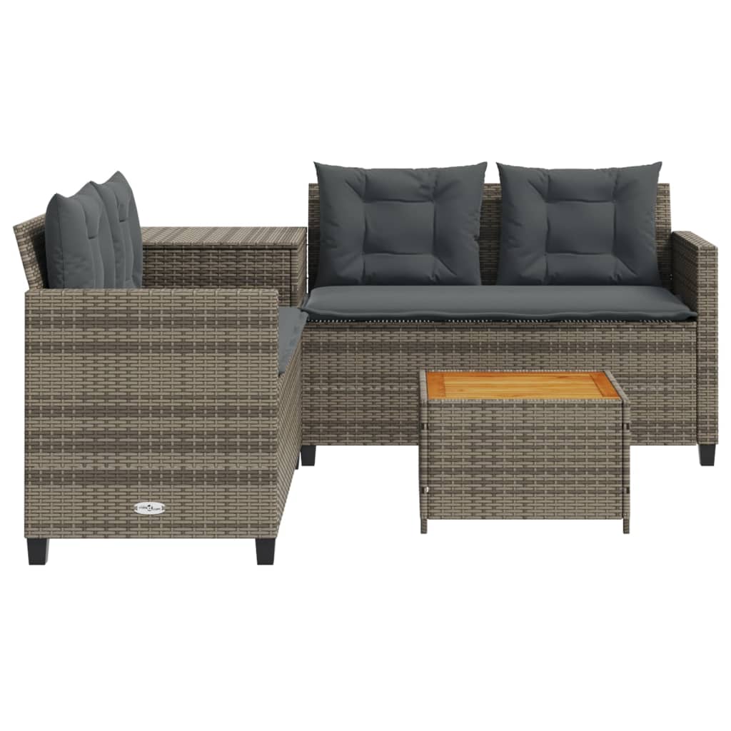 Canapé De Jardin Avec Table Et Coussins En Forme De L Gris Sonoma Gris