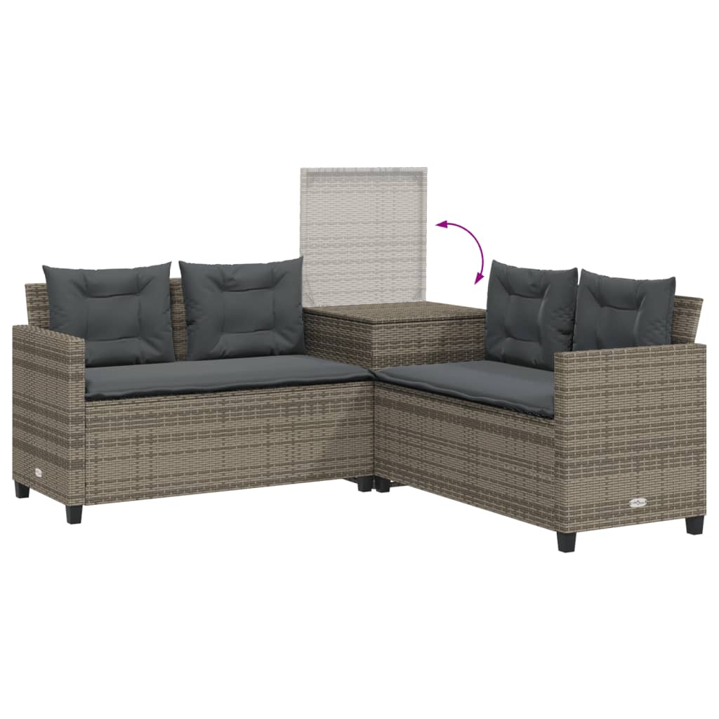 Canapé De Jardin Avec Table Et Coussins En Forme De L Gris Sonoma Gris