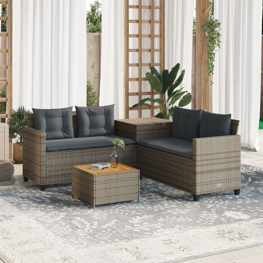 Canapé De Jardin Avec Table Et Coussins En Forme De L Gris Sonoma Gris