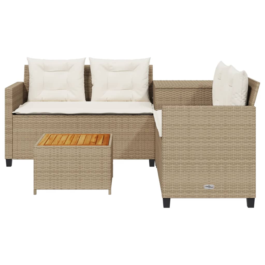 Canapé De Jardin Avec Table Et Coussins En Forme De L Beige